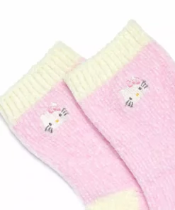 Japan Original Characters Hello Kitty Embroidered Chenille Ankle Socks