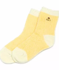 Japan Original Characters Pompompurin Embroidered Chenille Ankle Socks