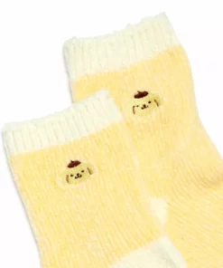 Japan Original Characters Pompompurin Embroidered Chenille Ankle Socks