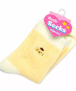 Japan Original Characters Pompompurin Embroidered Chenille Ankle Socks