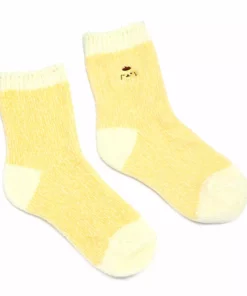Japan Original Characters Pompompurin Embroidered Chenille Ankle Socks