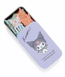 Japan Original Kuromi Paperclips With Storage Tin (Smokey Colors Series) Characters