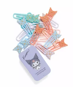 Japan Original Kuromi Paperclips With Storage Tin (Smokey Colors Series) Characters