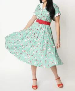 Hello Kitty X Unique Vintage Swing Dress (Mint)