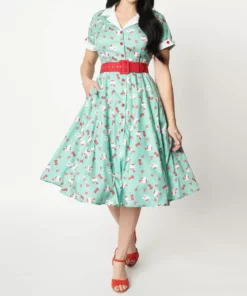 Hello Kitty X Unique Vintage Swing Dress (Mint)