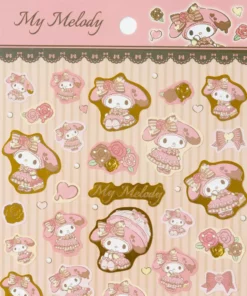 Sanrio Original My Melody Gold Accent Sticker Sheet New