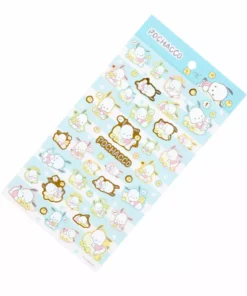 Sanrio Original New Pochacco Gold Accent Decorative Sticker
