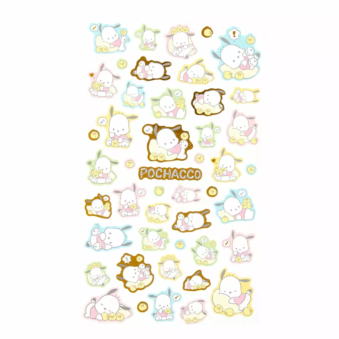 Sanrio Original New Pochacco Gold Accent Decorative Sticker 4 Sanrio Original New Pochacco Gold Accent Decorative Sticker