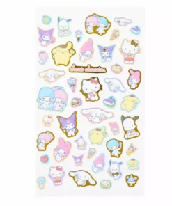 Sanrio Original Sanrio Characters Gold Accent Sticker Sheet New