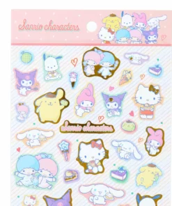 Sanrio Original Sanrio Characters Gold Accent Sticker Sheet New