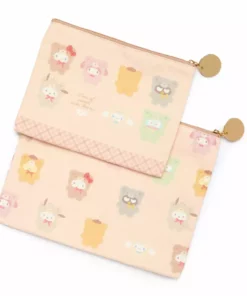 Japan Original Sanrio Characters Flat Zipper Pouch Set (Bear Series) New