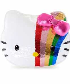Gund/Spin Master Hello Kitty Rainbow Sequin Throw Pillow New