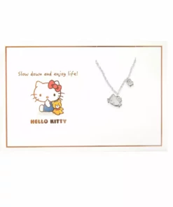 Global License Hello Kitty Silver Embossed Charm Necklace