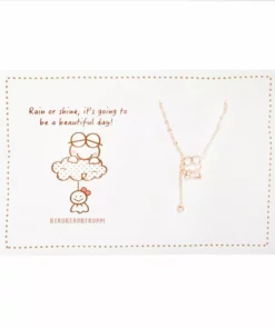 Global License Bags+ Keroppi Gold Outline Necklace