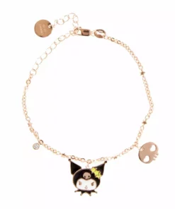 Global License Kuromi Gold Enamel Charm Bracelet