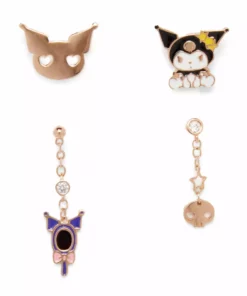 Global License Kuromi Gold Earring Set (Set Of 4) Bags+