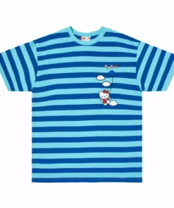 Apparel Hypland X Hello Kitty Balloons Striped Tshirt Blue