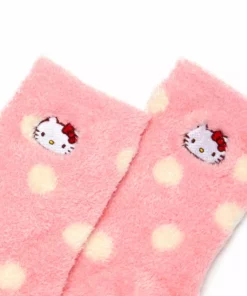 NAKAJIMA CORPORATION Hello Kitty Fuzzy Polka-dot Socks