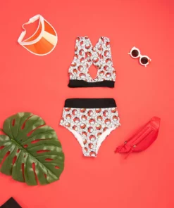 Lolli Swim X Hello Kitty Kitty Cross Top: Black