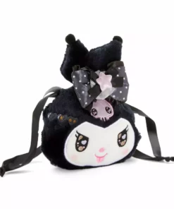 Japan Original New Kuromi Black Bow Drawstring Bag (Romiare Series)
