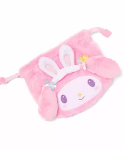 Japan Original My Melody Plush Drawstring Bag
