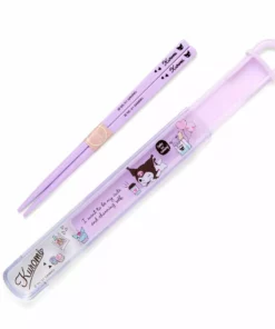Japan Original New Kuromi Chopsticks With Case (Sweets Series)