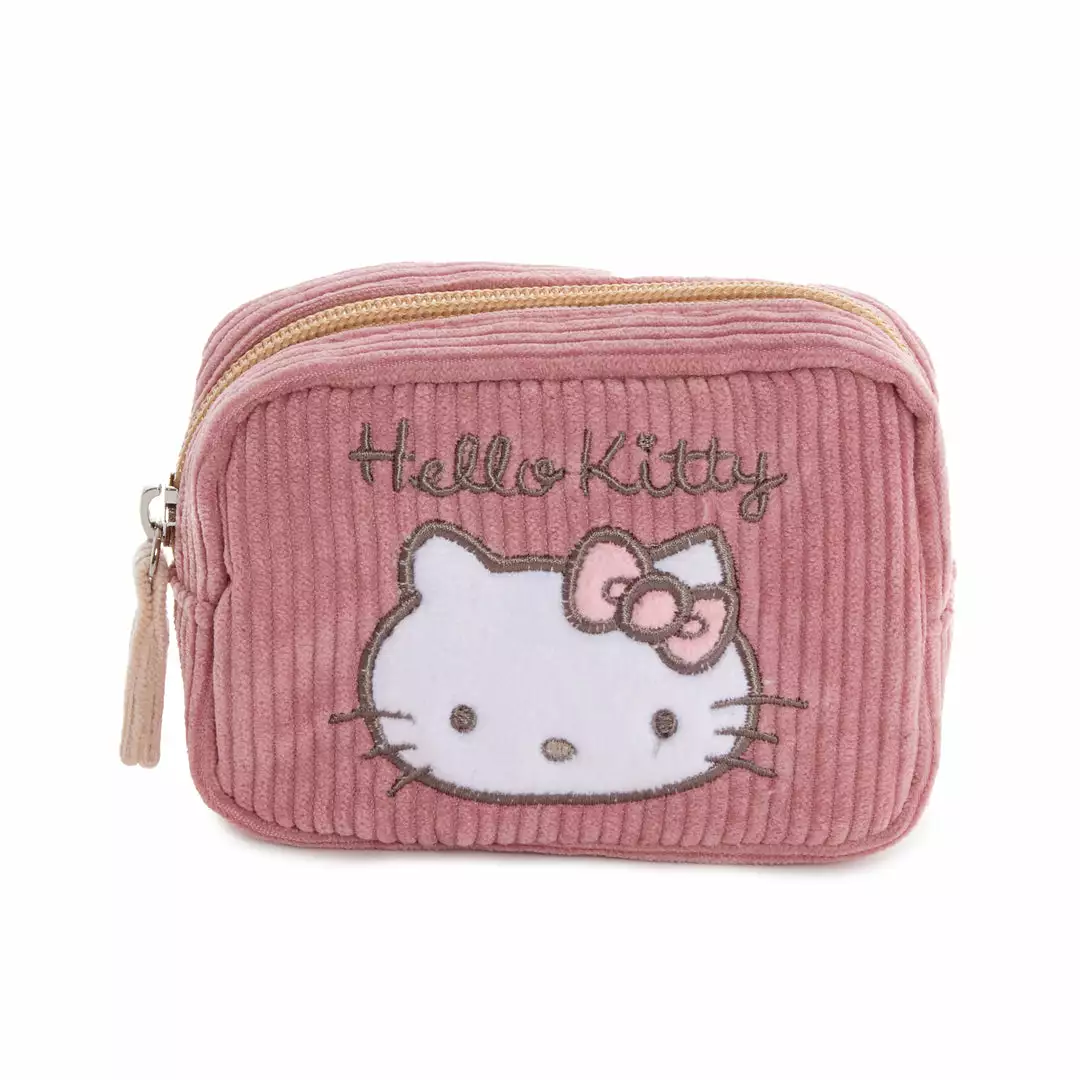 Sanrio Original Hello Kitty Square Pouch (Corduroy Series) Bags+ 3 Sanrio Original Hello Kitty Square Pouch (Corduroy Series) Bags+
