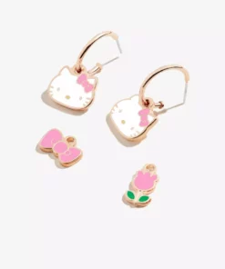 Alex And Ani Hello Kitty X Alex & Ani Huggie Hoop Earrings (Rose Gold) Characters