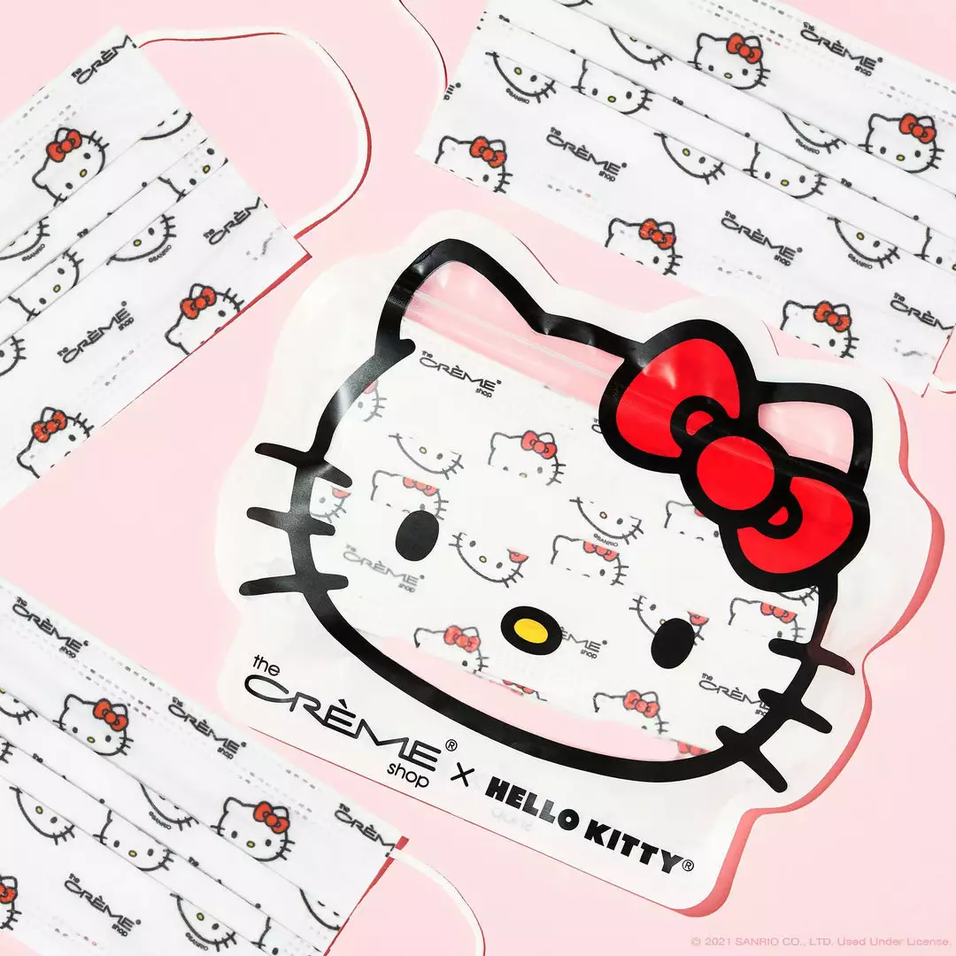 Hello Kitty X The Crème Shop 3-Ply Disposable Face Mask (Classic White, Pack Of 14) Characters 4 Hello Kitty X The Crème Shop 3-Ply Disposable Face Mask (Classic White, Pack Of 14) Characters