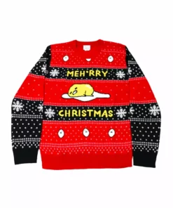 RIPPLE JUNCTION Gudetama Meh-rry Christmas Ugly Holiday Sweater Characters