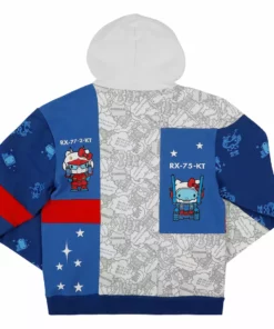 BIOWORLD Hello Kitty X Gundam Colorblock Hoodie