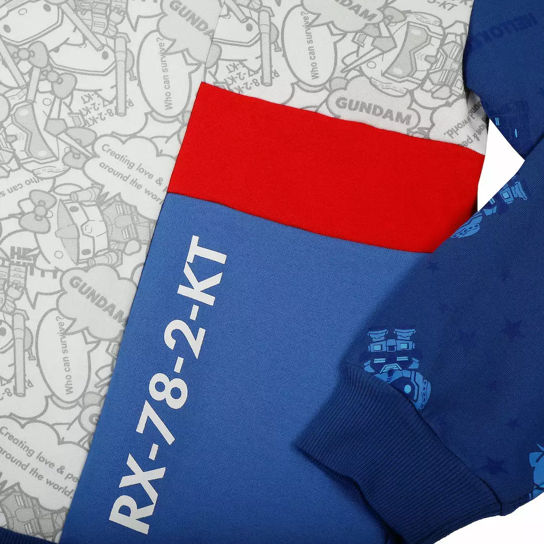 BIOWORLD Hello Kitty X Gundam Colorblock Hoodie 6 BIOWORLD Hello Kitty X Gundam Colorblock Hoodie