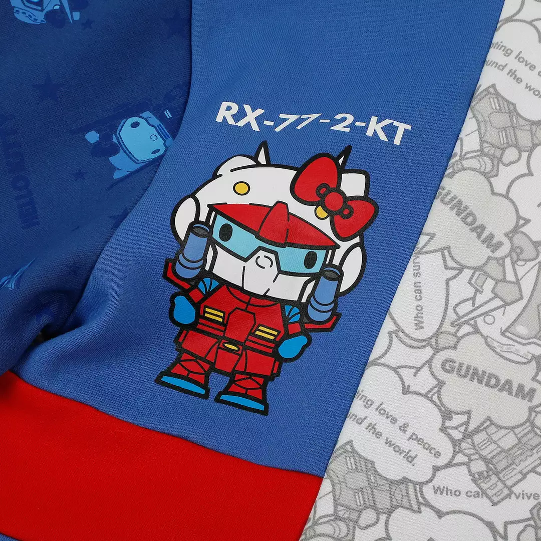 BIOWORLD Hello Kitty X Gundam Colorblock Hoodie 9 BIOWORLD Hello Kitty X Gundam Colorblock Hoodie