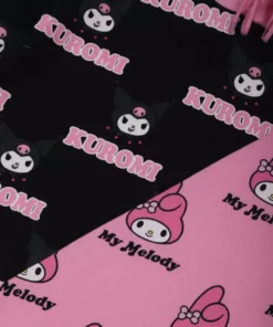 BIOWORLD My Melody & Kuromi X Dumbgood Pattern Split Hoodie Characters