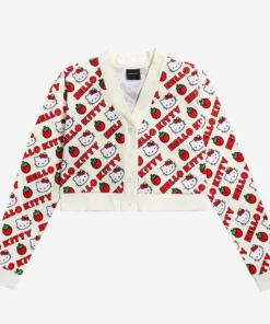 BIOWORLD Characters Hello Kitty X Dumbgood Strawberry Cardigan