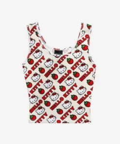 BIOWORLD Hello Kitty X Dumbgood Strawberry Crop Tank
