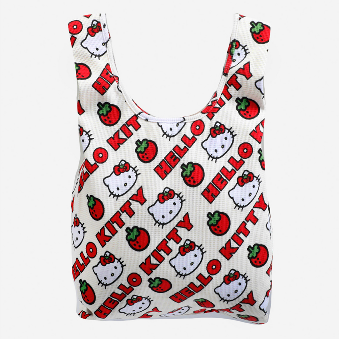 BIOWORLD Hello Kitty X Dumbgood Strawberry Tote Characters 5 BIOWORLD Hello Kitty X Dumbgood Strawberry Tote Characters