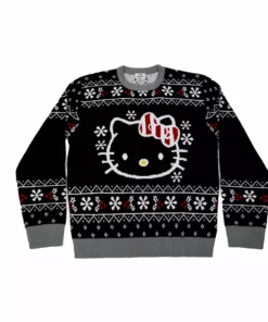 RIPPLE JUNCTION Characters Hello Kitty Snowflakes Ugly Holiday Sweater