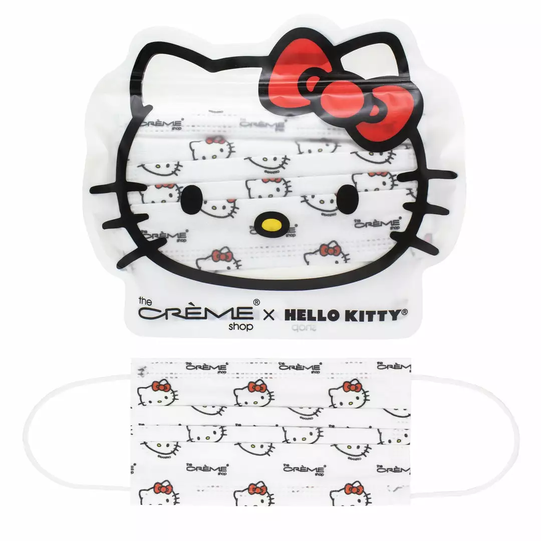 Hello Kitty X The Crème Shop 3-Ply Disposable Face Mask (Classic White, Pack Of 14) Characters 3 Hello Kitty X The Crème Shop 3-Ply Disposable Face Mask (Classic White, Pack Of 14) Characters