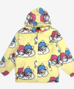 BIOWORLD LittleTwinStars X Dumbgood Sherpa Zip Hoodie Characters