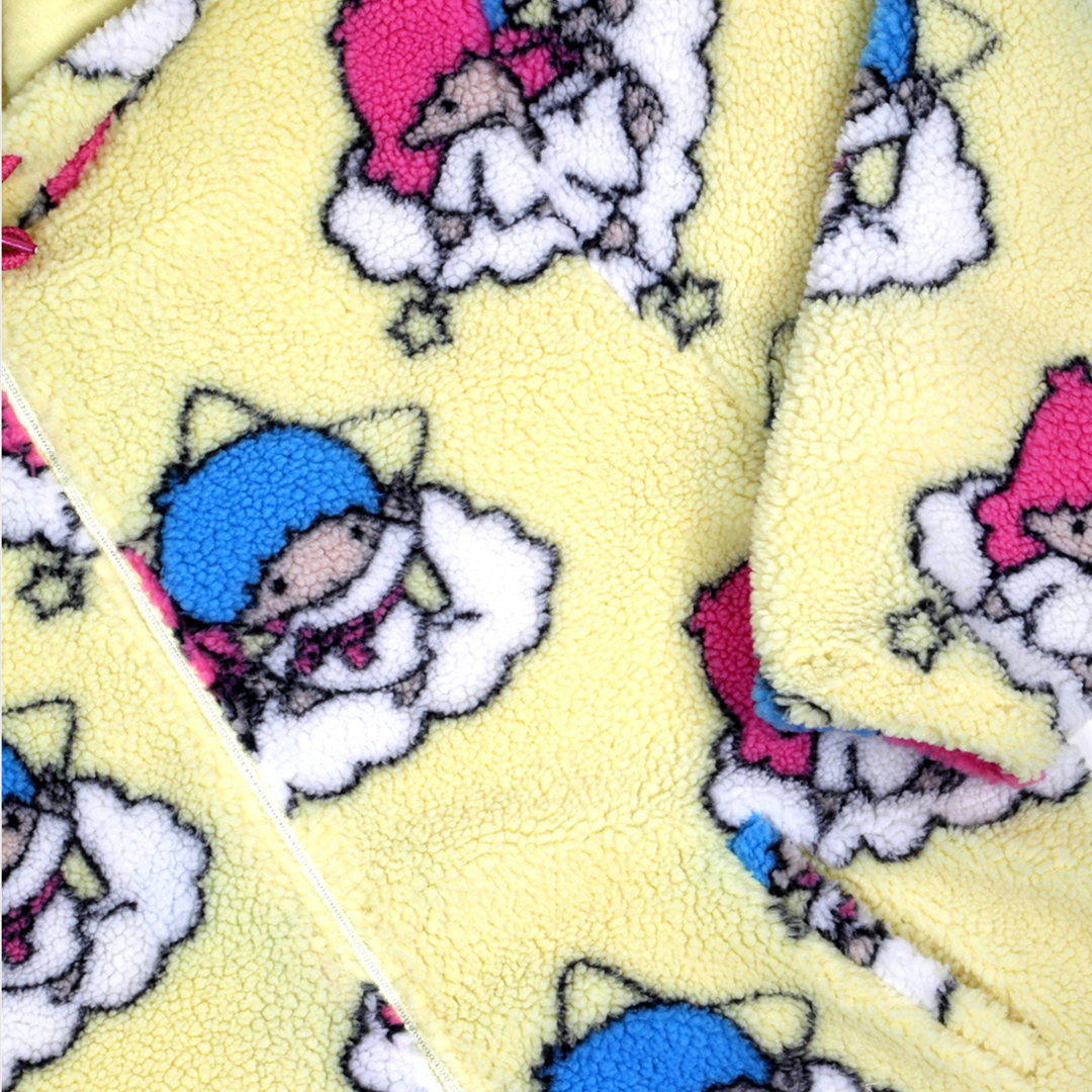 BIOWORLD LittleTwinStars X Dumbgood Sherpa Zip Hoodie Characters 5 BIOWORLD LittleTwinStars X Dumbgood Sherpa Zip Hoodie Characters