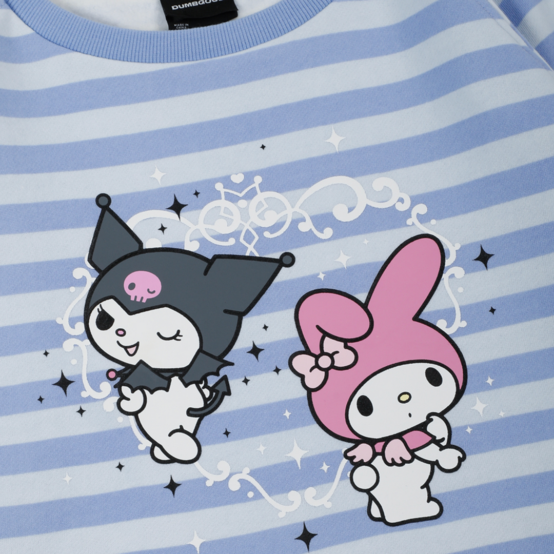 BIOWORLD Kuromi & My Melody X Dumbgood Striped Crop Longsleeve 4 BIOWORLD Kuromi & My Melody X Dumbgood Striped Crop Longsleeve