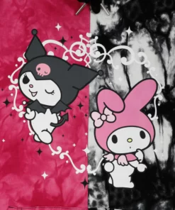 BIOWORLD Kuromi & My Melody X Dumbgood Split Tie-dye Hoodie