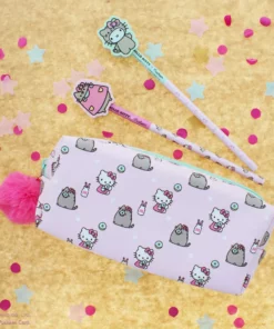 Blueprint Collections New Hello Kitty X Pusheen Pom-Pom Pencil Case