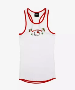 BIOWORLD Hello Kitty X Dumbgood Strawberry Ribbed Tank