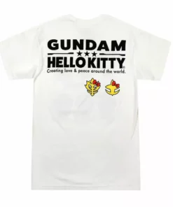 BIOWORLD Hello Kitty X Gundam Love & Peace Tee Characters
