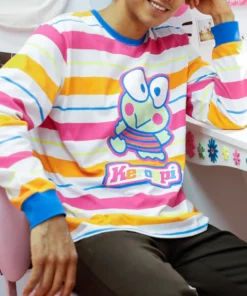 BIOWORLD Characters Keroppi X Dumbgood Striped Long Sleeve 7 BIOWORLD Characters Keroppi X Dumbgood Striped Long Sleeve