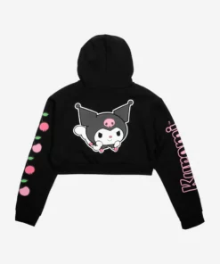 BIOWORLD Kuromi X Dumbgood Cherries Crop Hoodie