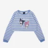 BIOWORLD Kuromi & My Melody X Dumbgood Striped Crop Longsleeve