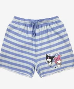 BIOWORLD Characters Kuromi & My Melody X Dumbgood Striped Shorts